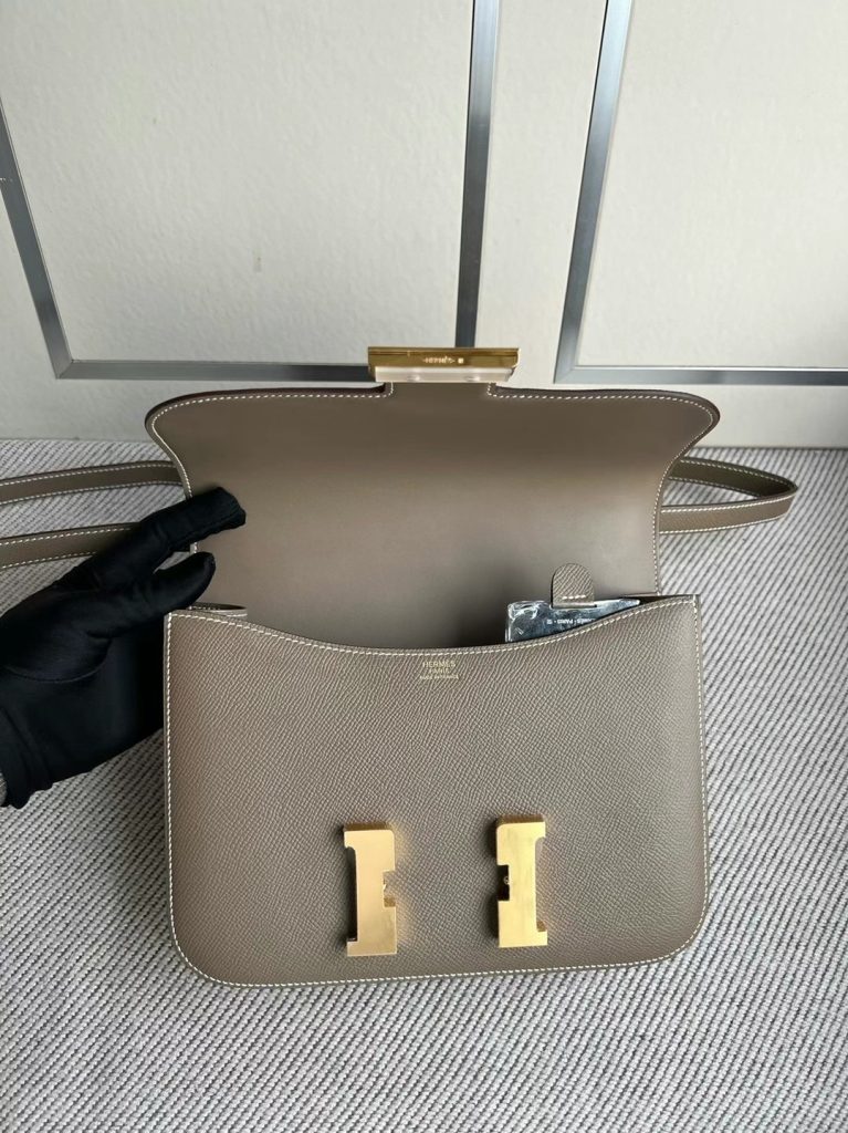 Hermes Constance 24 Grey Epsom Gold Bag