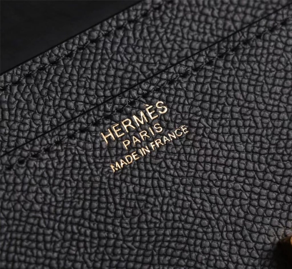 HERMES Plain Leather Logo Long Wallets