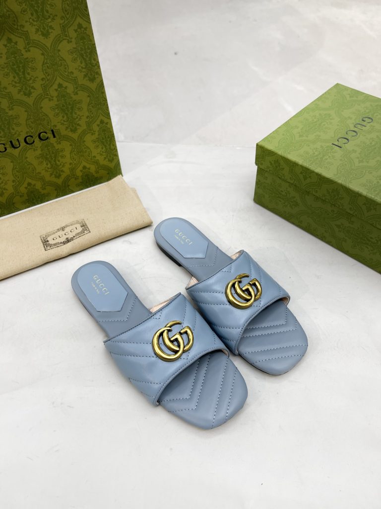 Gucci flat slippers blue