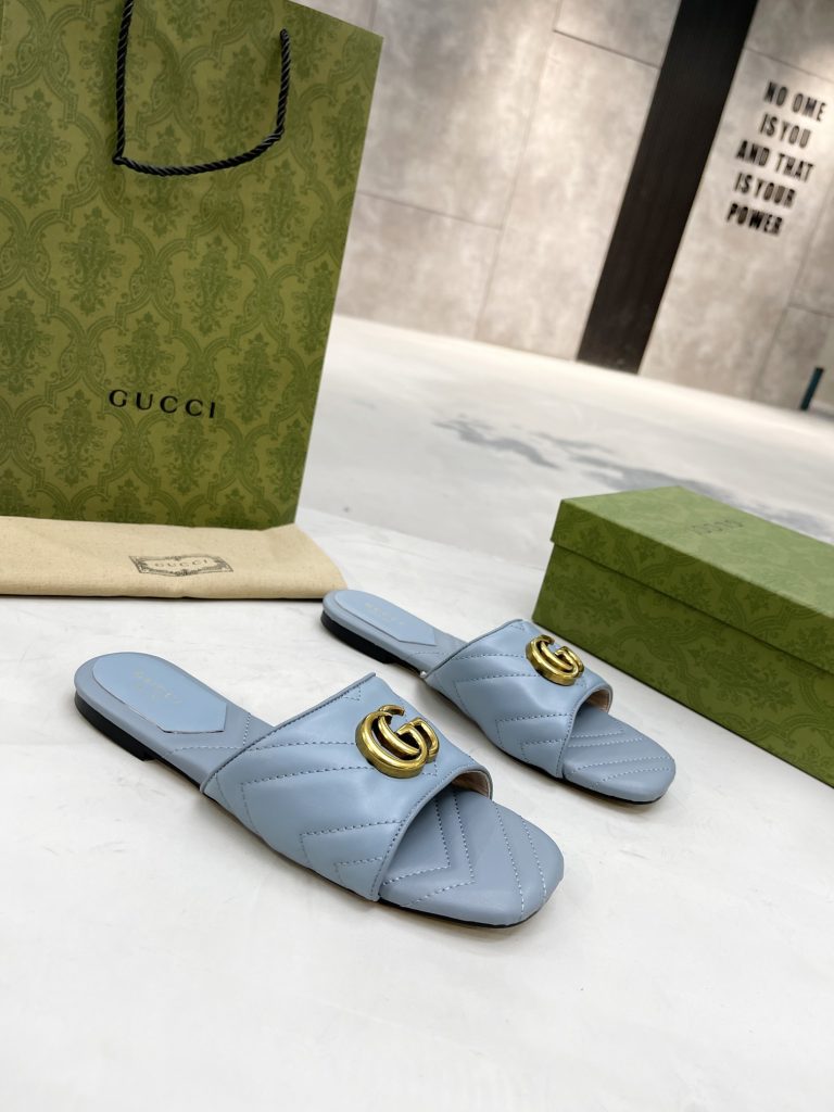 Gucci flat slippers blue