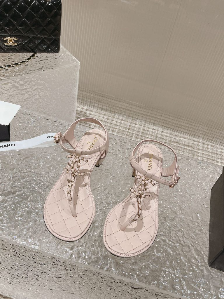 CHANEL sheepskin sandals for women