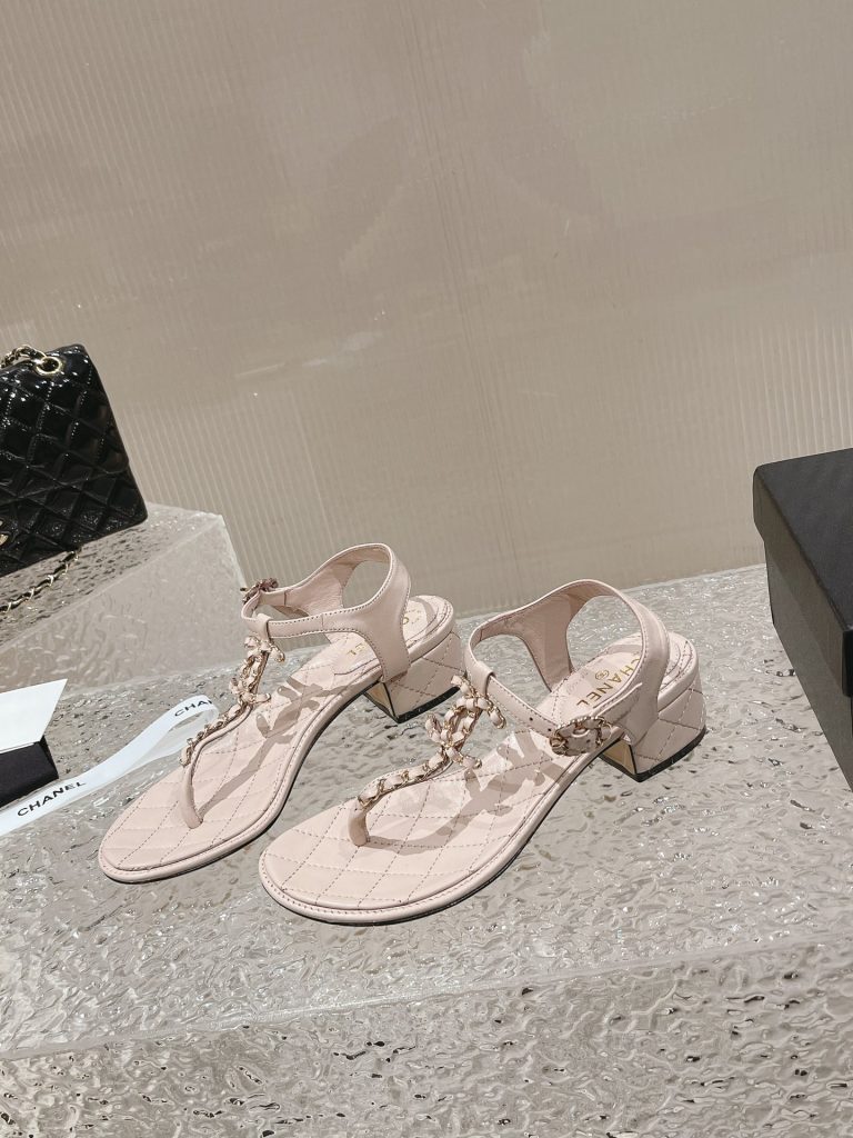 CHANEL sheepskin sandals for women