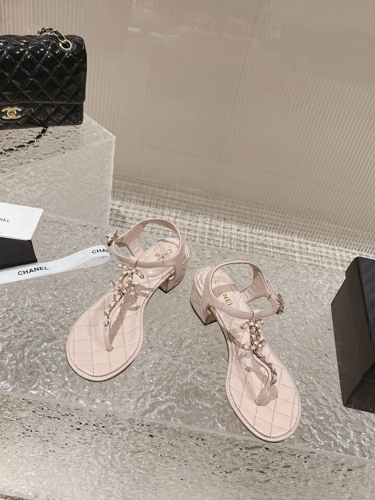 CHANEL sheepskin sandals for women