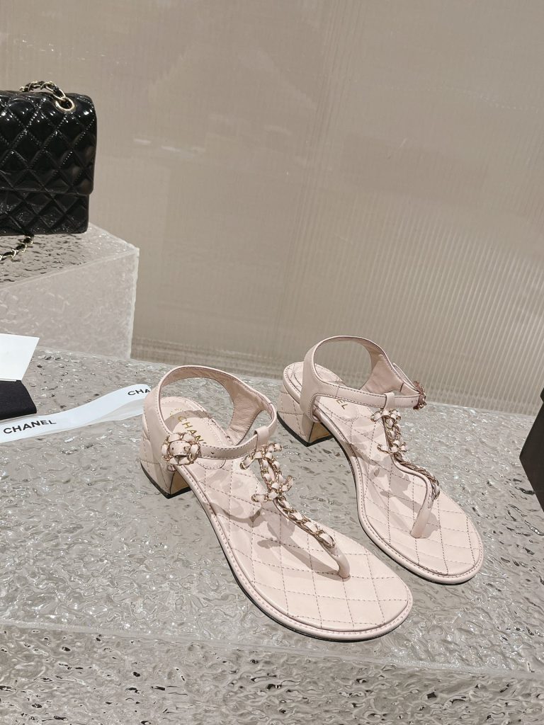 CHANEL sheepskin sandals for women