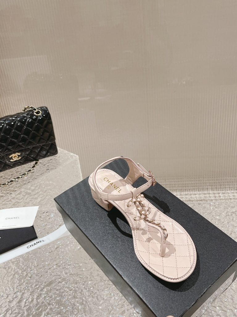 CHANEL sheepskin sandals for women