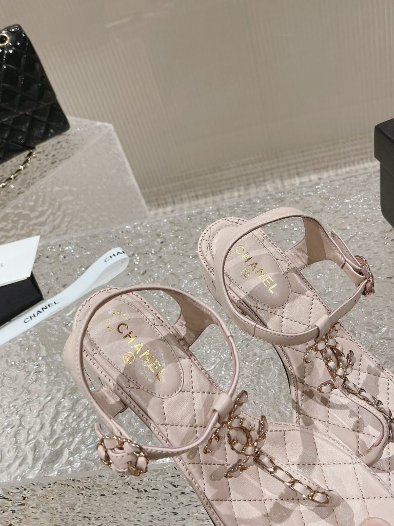 CHANEL sheepskin sandals for women