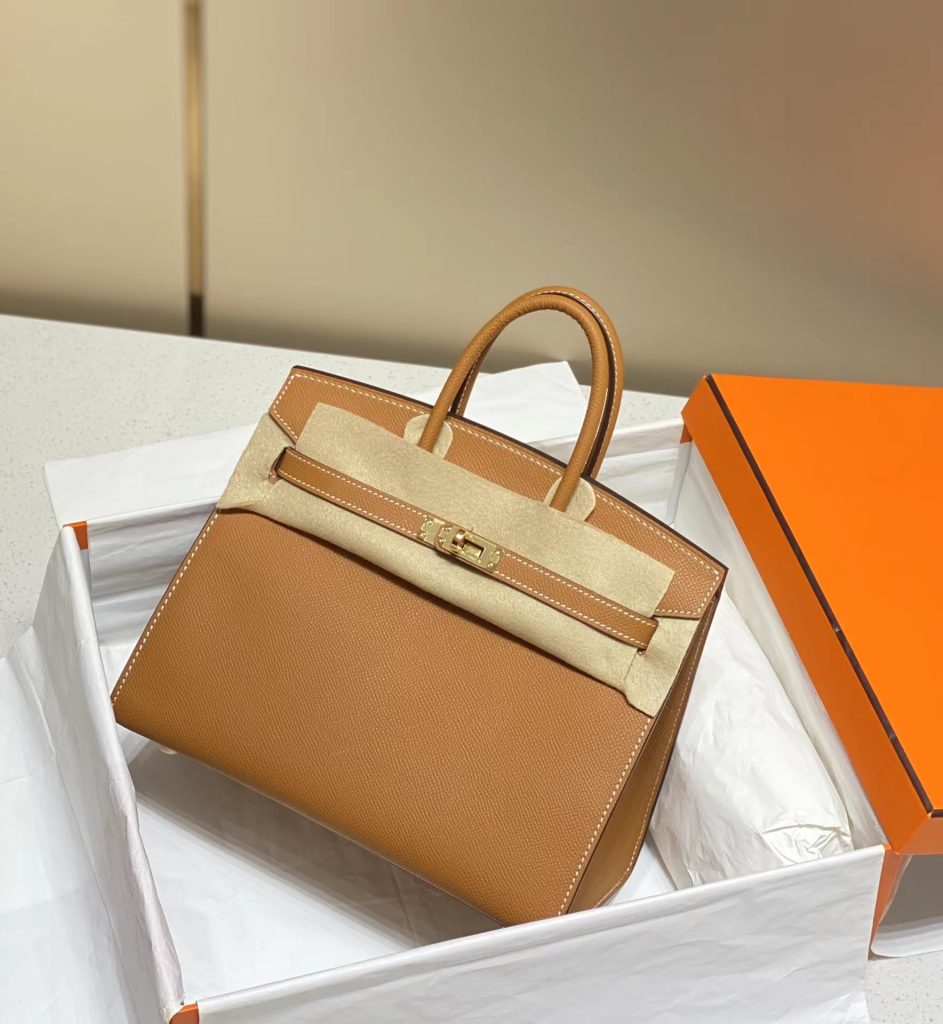 HERMES Hermès Birkin 30 Platinum Bag Gold Buckle Outer Seam Epsom Cow Leather Handbag Women's 37 Gold Gold Brown