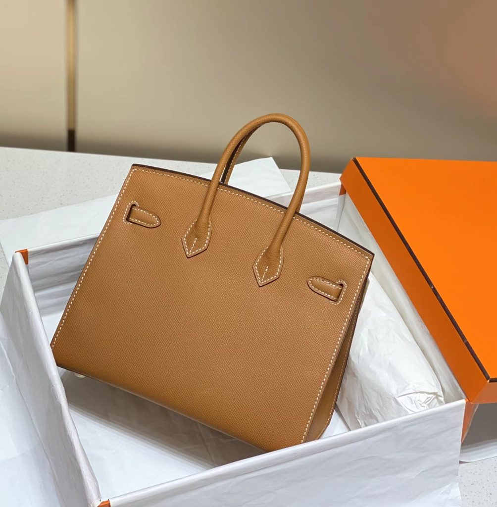 HERMES Hermès Birkin 30 Platinum Bag Gold Buckle Outer Seam Epsom Cow Leather Handbag Women's 37 Gold Gold Brown