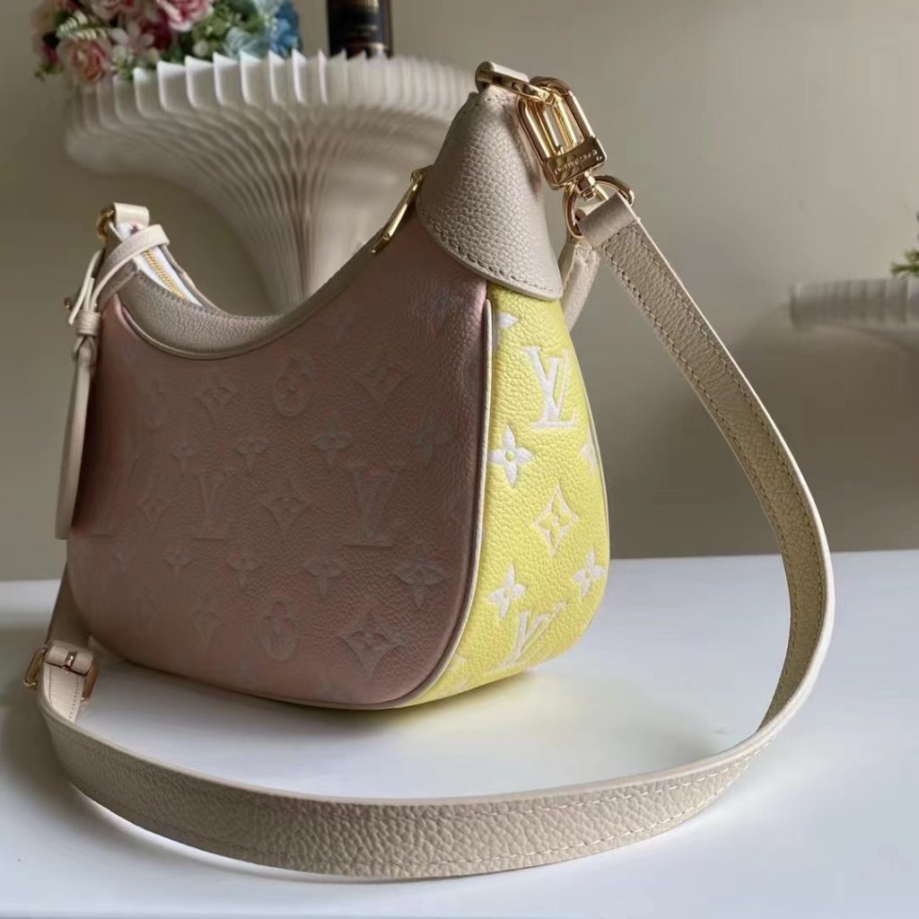 LOUIS VUITTON Bagatelle City Spring Collection BB Detachable and Adjustable Shoulder Strap Embossed Grain Cowhide Stick Bag Underarm Bag Single Shoulder Crossbody Handbag Small Women's Pink