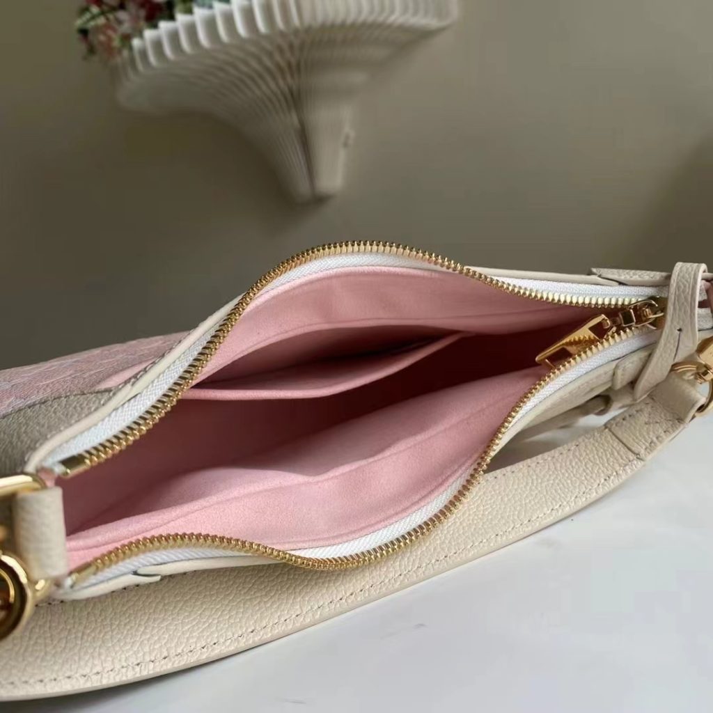 LOUIS VUITTON Bagatelle City Spring Collection BB Detachable and Adjustable Shoulder Strap Embossed Grain Cowhide Stick Bag Underarm Bag Single Shoulder Crossbody Handbag Small Women's Pink