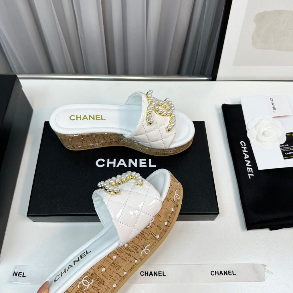 CHANEL sheep leather high heeled sandals for women