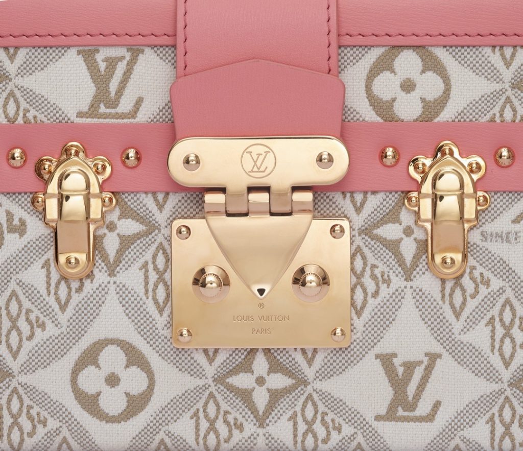 LV Pink Jacquard Fabric Petite Malle Small Hard Case