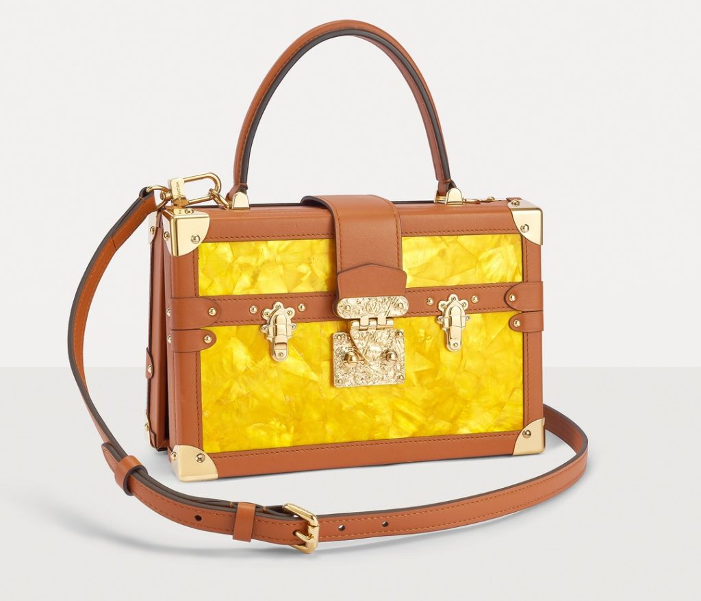 LV Yellow Mother of Pearl Petite Malle V Handbag