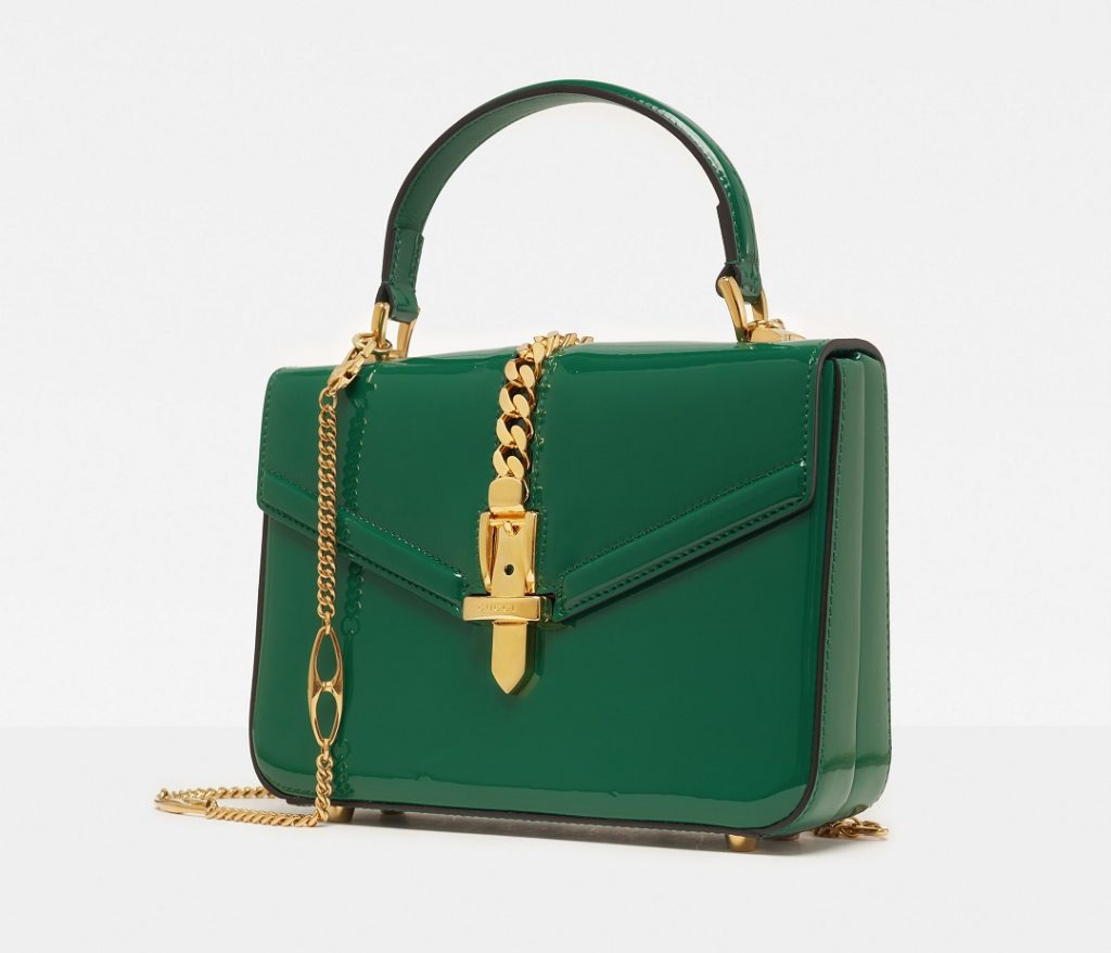 GUCCI Sylvie 1969 patent leather handbag