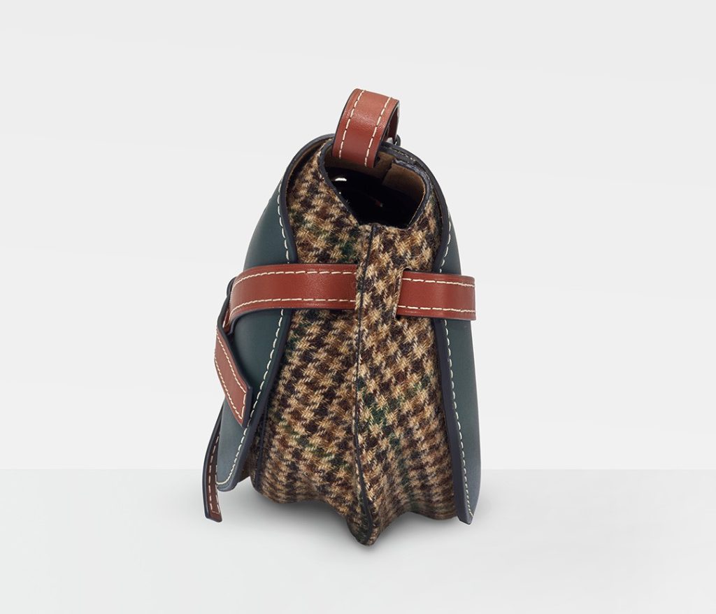 Loewe calfskin and plaid Gate Bag