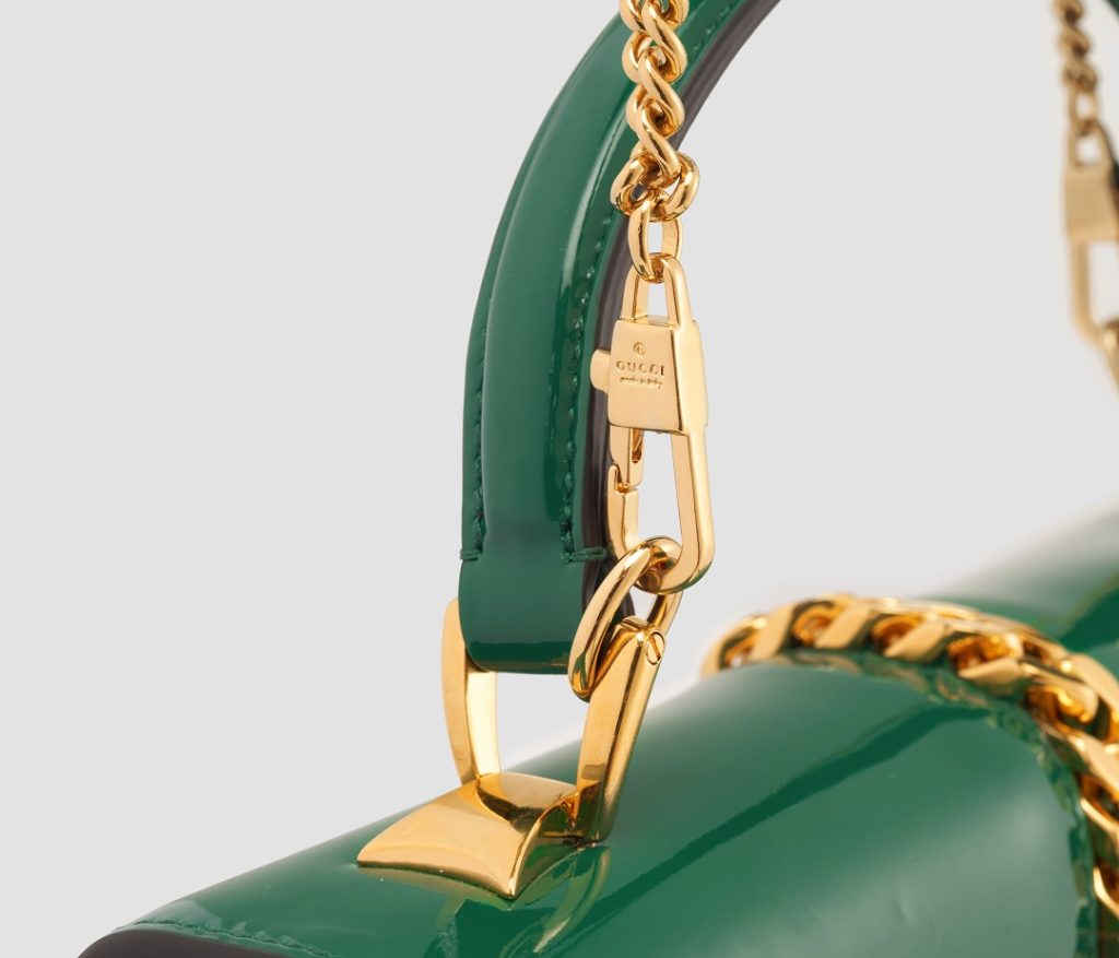 GUCCI Sylvie 1969 patent leather handbag