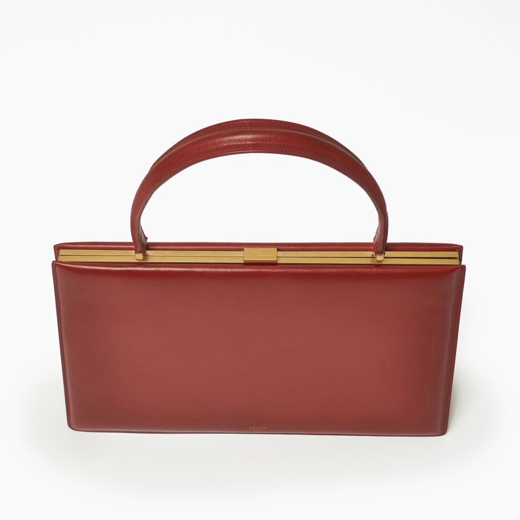 Celine Clasp Bag Red Medium Handbag