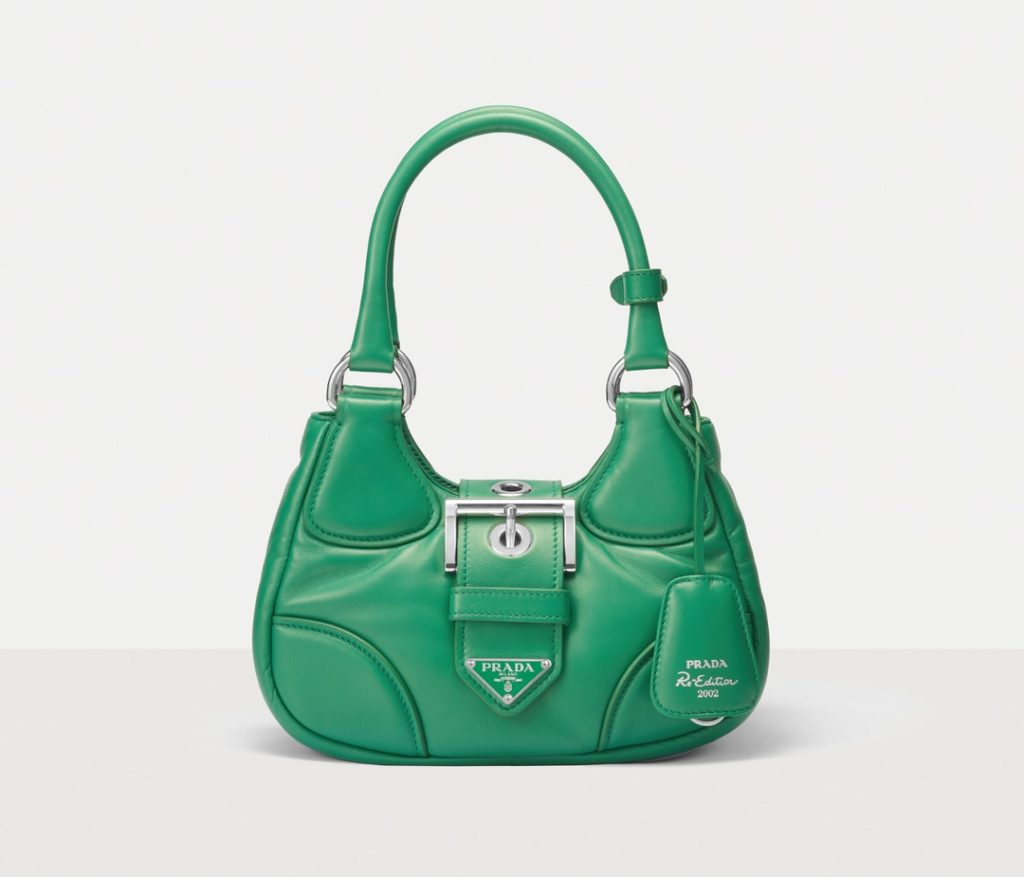 PRADA Mango Green Moon Bent Moon Bag