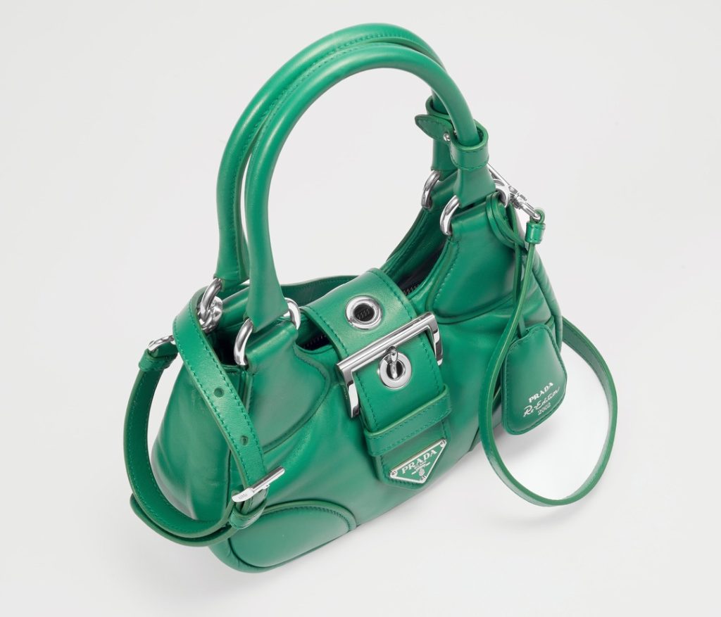 PRADA Mango Green Moon Bent Moon Bag