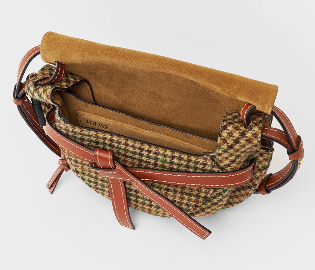 Loewe calfskin and plaid Gate Bag