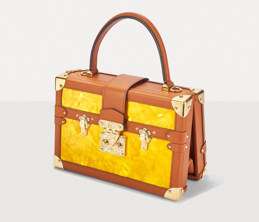 LV Yellow Mother of Pearl Petite Malle V Handbag