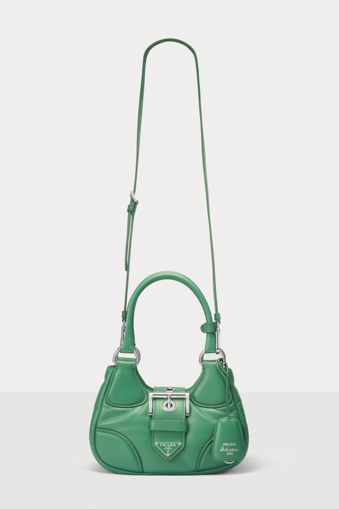 PRADA Mango Green Moon Bent Moon Bag