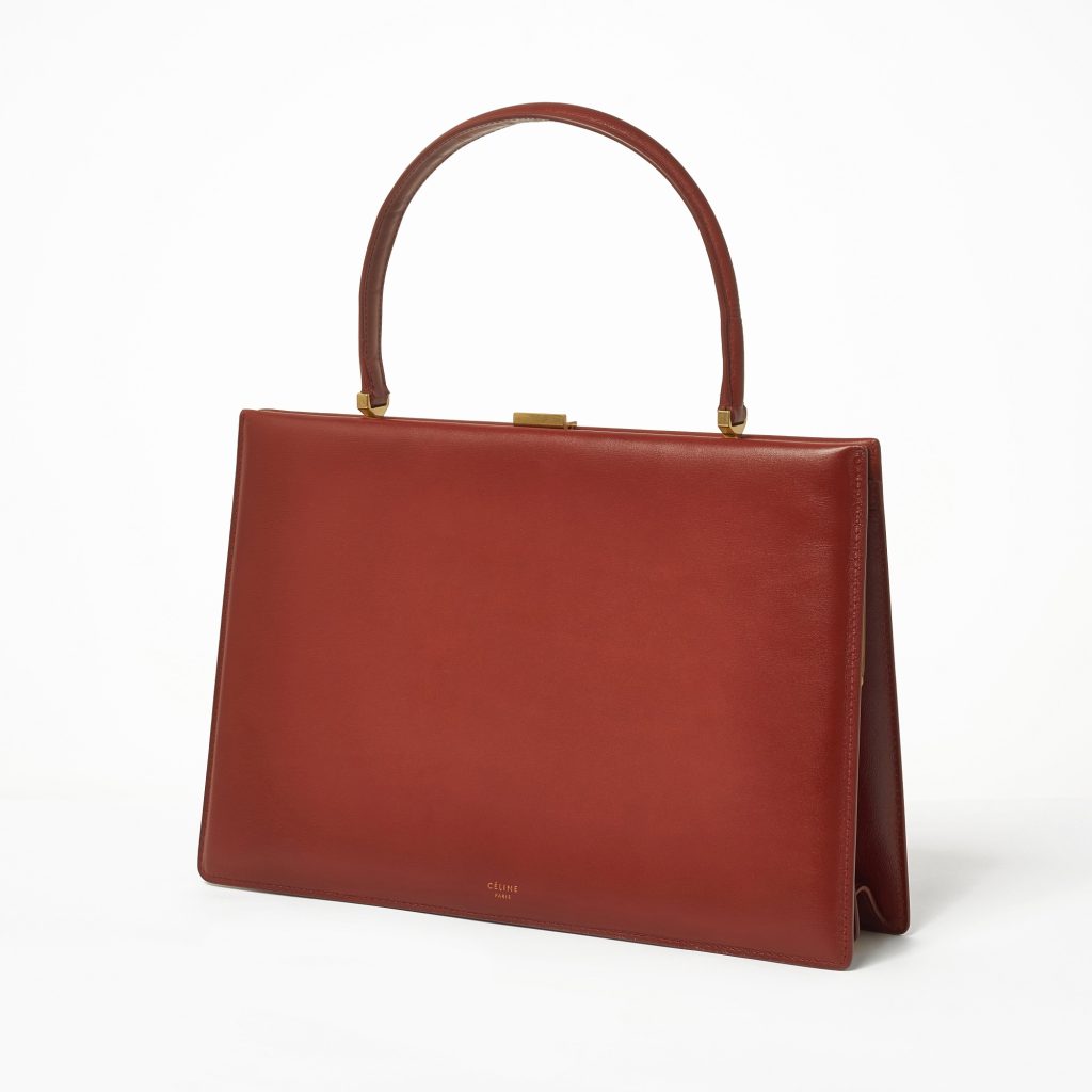 Celine Clasp Bag Red Medium Handbag