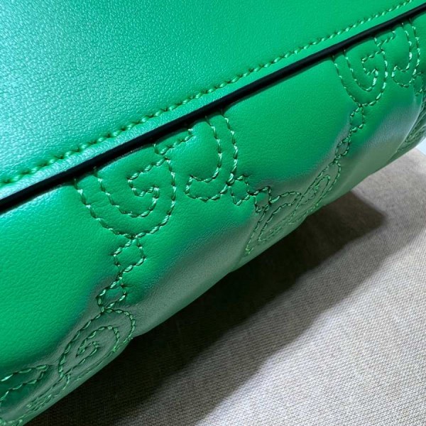 Gucci GG Matelassé Leather Small Duffle Green Bag