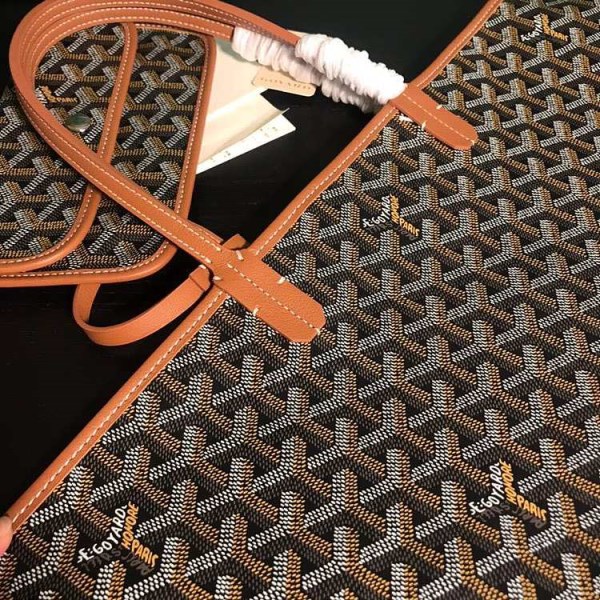 Goyard St Louis Tote GM Black/ Brown Bag