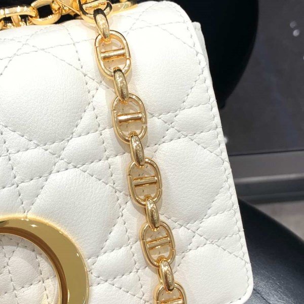 Dior Caro Small White Bag 20cm