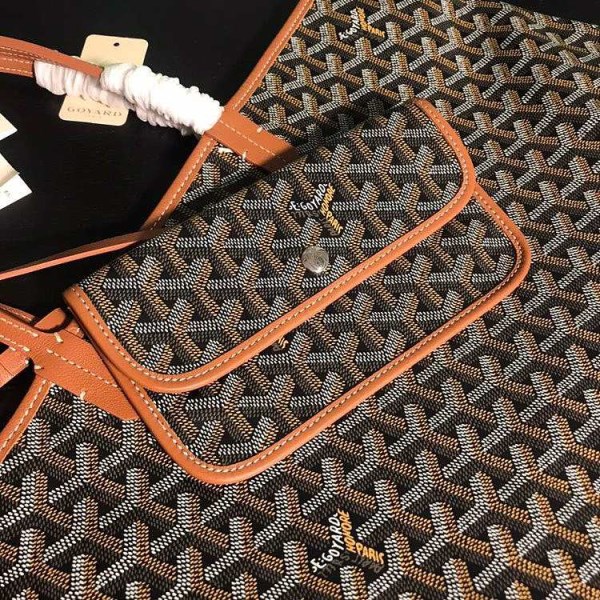 Goyard St Louis Tote GM Black/ Brown Bag