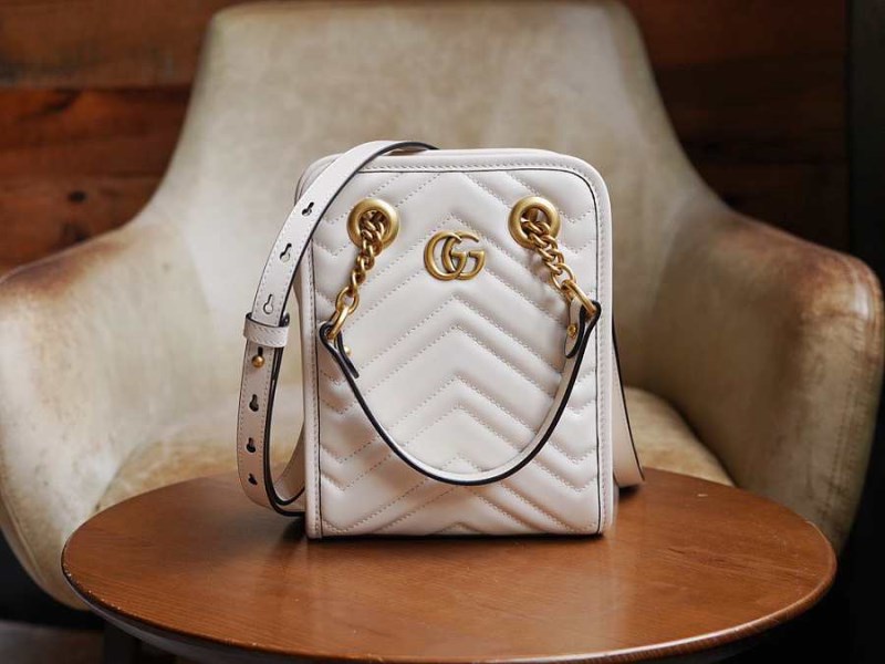 Gucci GG Marmont Matelassé Mini White Bag