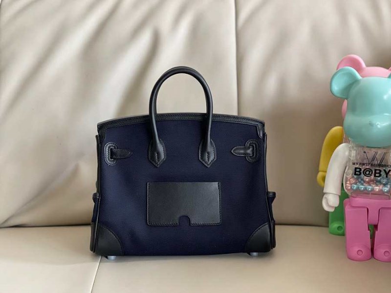 Hermes Birkin 25 Cargo Swift Blue Marine Silver Hardware Bag