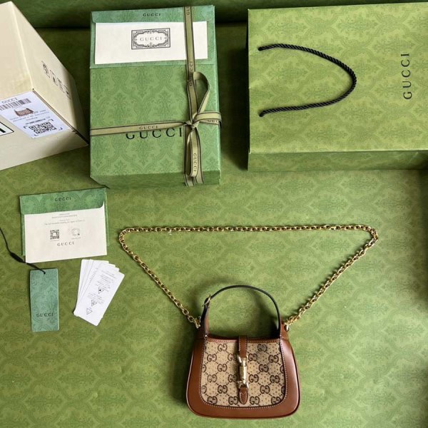 GUCCI Mini Jackie 1961 Gg Canvas Bag