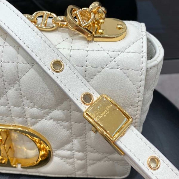 Dior Caro Small White Bag 20cm