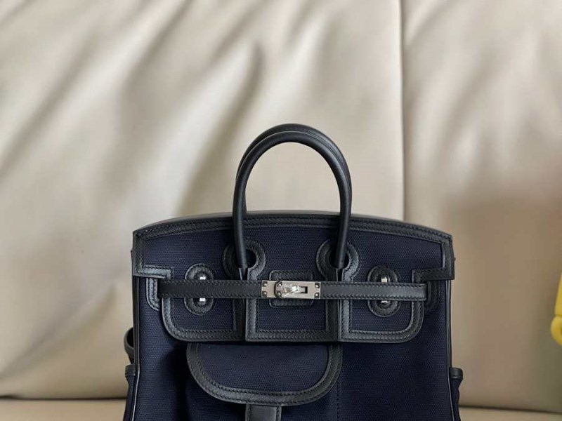 Hermes Birkin 25 Cargo Swift Blue Marine Silver Hardware Bag