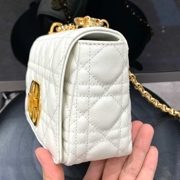 Dior Caro Small White Bag 20cm