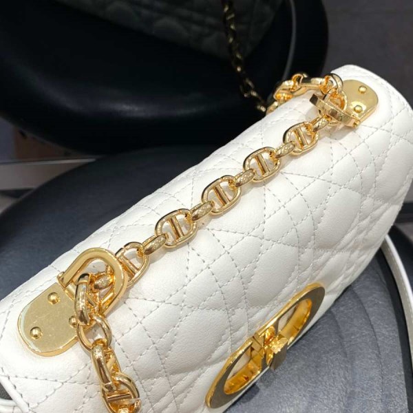 Dior Caro Small White Bag 20cm