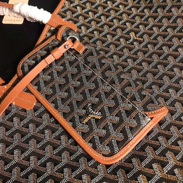 Goyard St Louis Tote GM Black/ Brown Bag