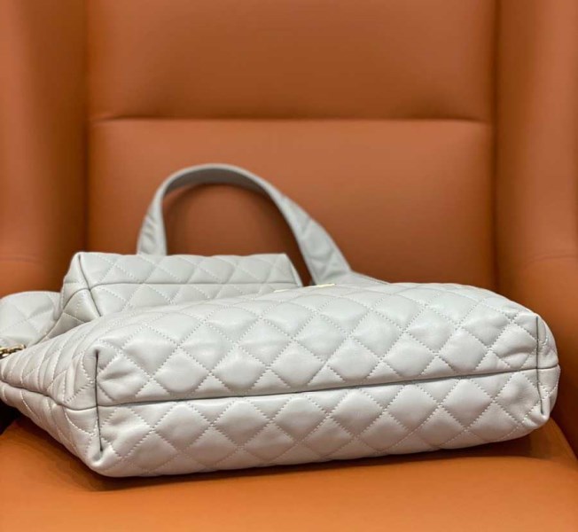 YSL Icare Maxi Shopping White Lambskin Bag